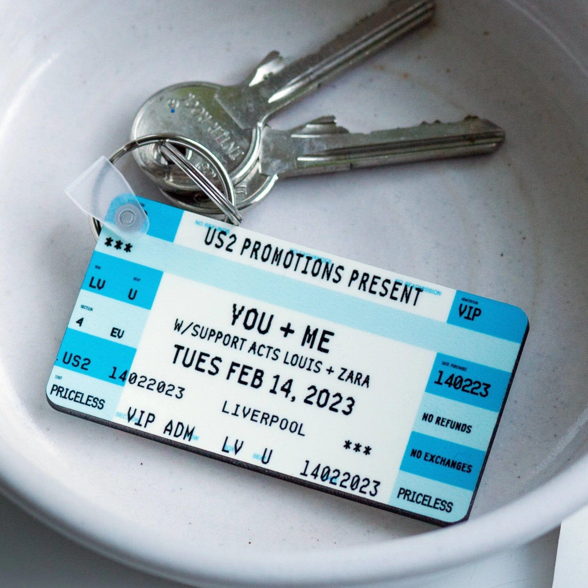 Concert Keychain Personalised Concert Ticket Keyring – Of Life & Lemons®