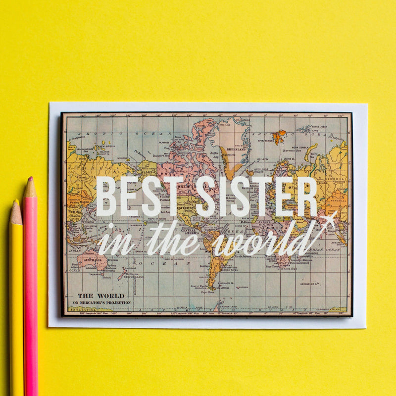 'Best Sister In The World' Card for Sister Greeting Card Of Life & Lemons 