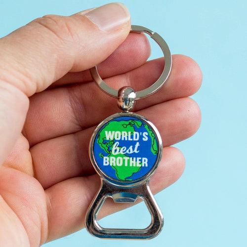 'World's Best Brother' Bottle Opener Keyring Keyring Of Life & Lemons 