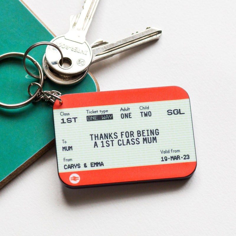 Personalised Train Ticket Keyring for Mum Personalised Keyring Of Life & Lemons 