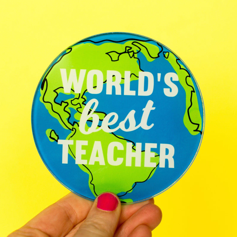 'World's Best Teacher' Coaster Coaster Of Life & Lemons® 