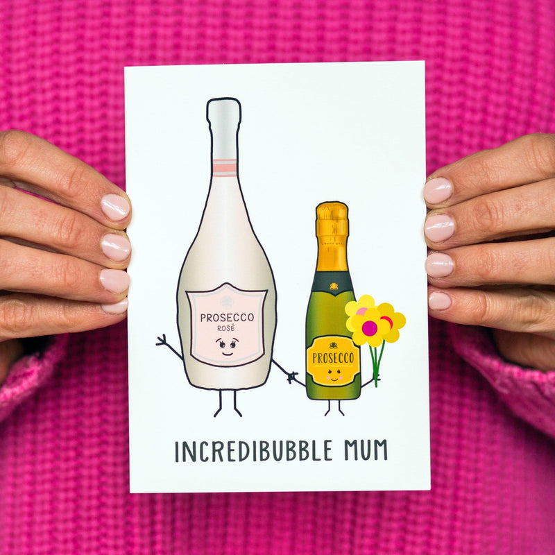 'Incredibubble Mum' Prosecco Card for Mum Cards for Mum Of Life & Lemons 