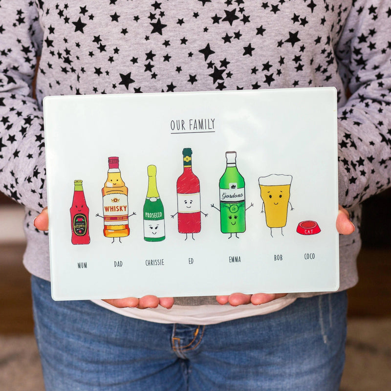 Family Drinks Personalised Chopping Board Chopping Boards Of Life & Lemons® 