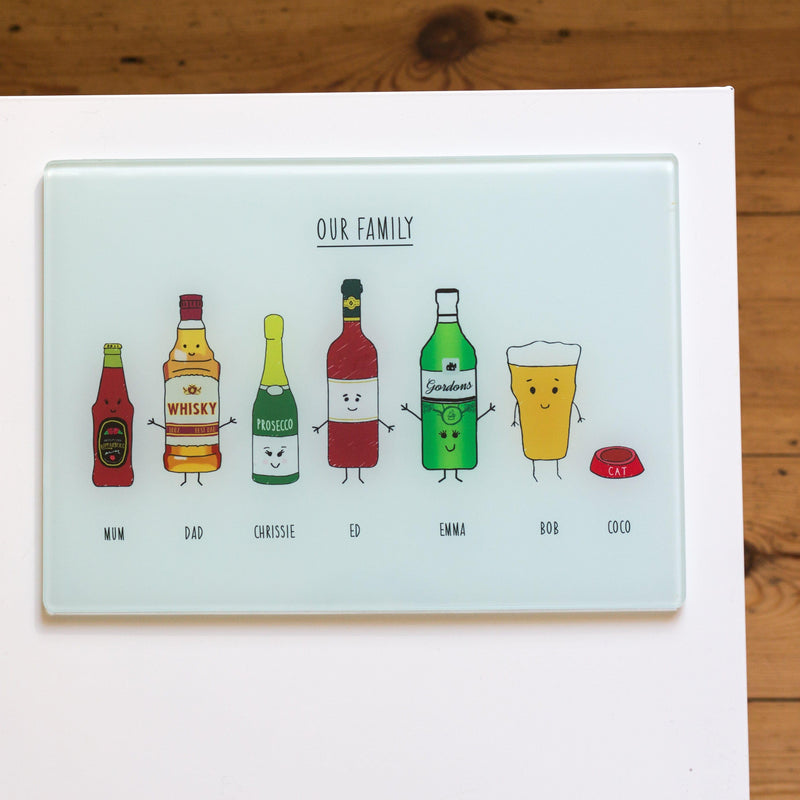 Family Drinks Personalised Chopping Board Chopping Boards Of Life & Lemons® 