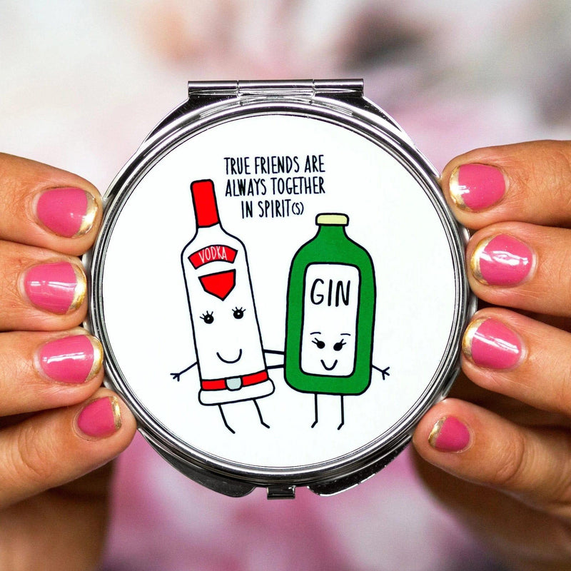 'Together In Spirits' Compact Mirror Gift For Friend Compact Mirror Of Life & Lemons® 