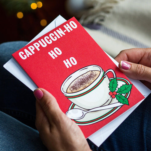 'Cappuccin-HoHoHo' Coffee Christmas Card Christmas Card Of Life & Lemons 