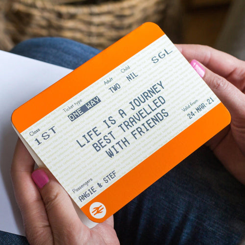 Personalised Train Ticket Card for Friend Cards for Friends Of Life & Lemons 