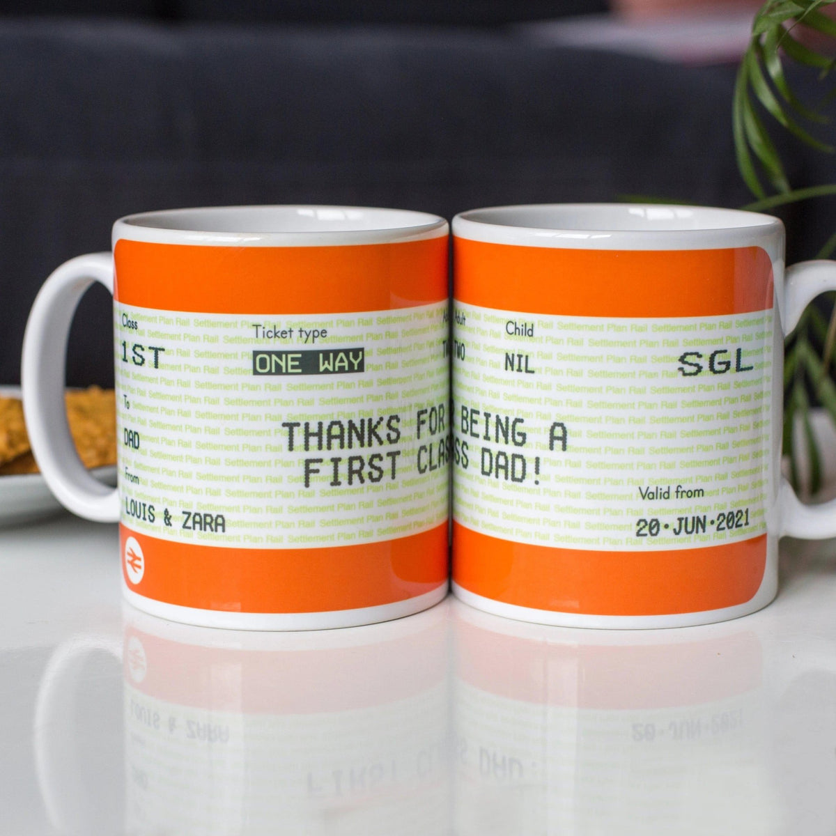 Personalised Train Ticket Mug for Dad - Of Life & Lemons®