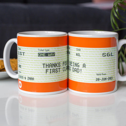 Personalised Train Ticket Mug for Dad Personalised Mug Of Life & Lemons 