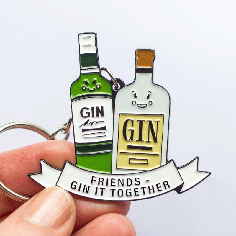 'Gin It Together' Friendship Keyring Keyring Of Life & Lemons 