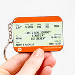Personalised Train Ticket Retirement Keyring Personalised Keyring Of Life & Lemons 