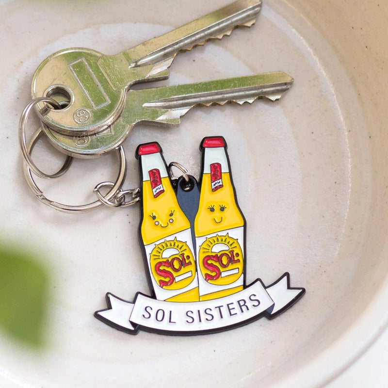 'Sol Sisters' Beer Keyring For Friend - Of Life & Lemons®