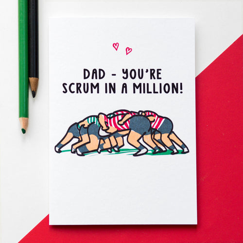 'Scrum In A Million' Rugby Card for Dad - Of Life & Lemons®