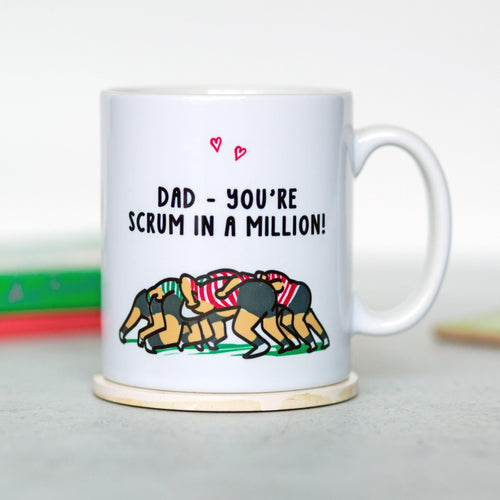 'Scrum In A Million' Rugby Mug for Dad
