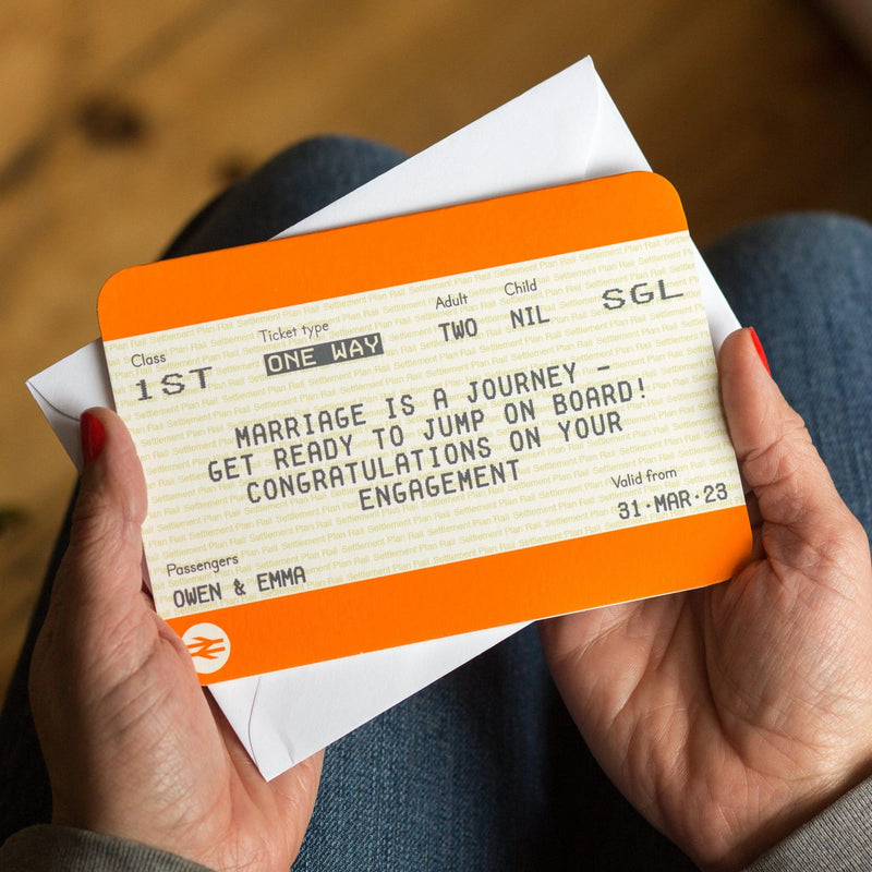 Personalised Train Ticket Engagement Card - Of Life & Lemons®