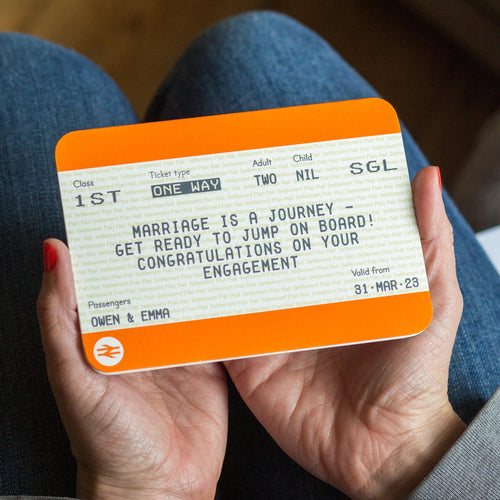 Personalised Train Ticket Engagement Card