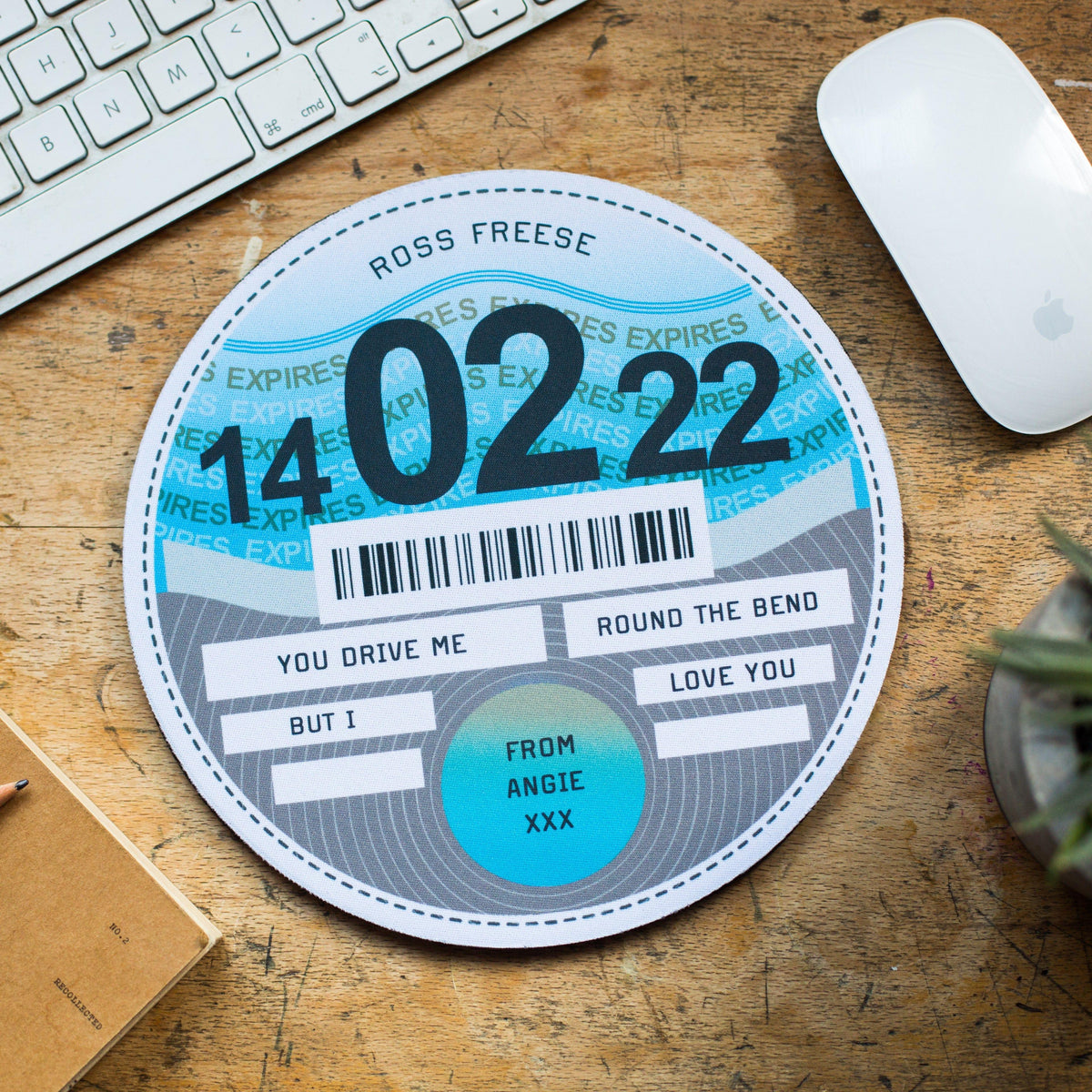Personalised Tax Disc Mouse Mat Mouse Mat Of Life & Lemons® 