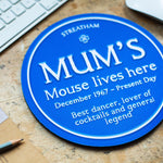 Personalised Blue Plaque Mouse Mat for Mum Mouse Mat Of Life & Lemons® 