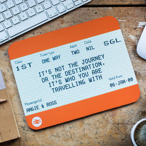 Personalised Train Ticket Mouse Mat Mouse Mat Of Life & Lemons® 