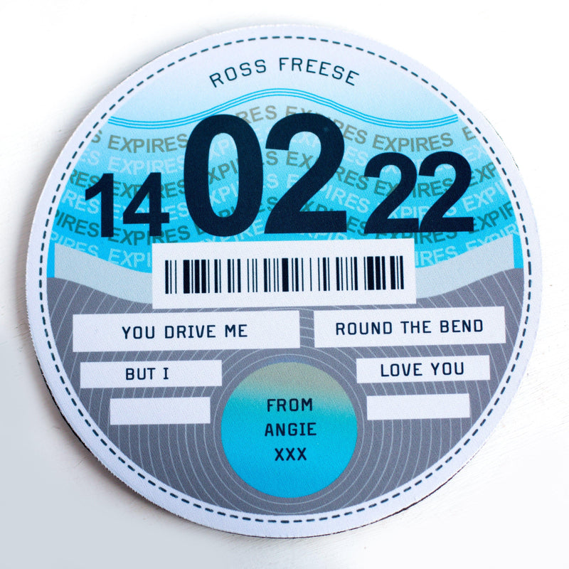 Personalised Tax Disc Mouse Mat Mouse Mat Of Life & Lemons® 