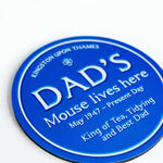 Personalised Blue Plaque Mouse Mat for Dad Mouse Mat Of Life & Lemons® 