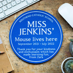 Personalised Blue Plaque Mouse Mat for a Teacher Mouse Mat Of Life & Lemons® 