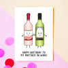 'Partners In Wine' Birthday Card Cards for Friends Of Life & Lemons 