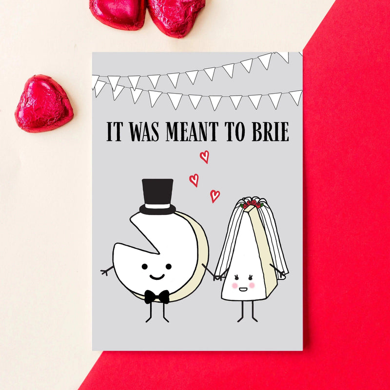 'Meant to Brie' Funny Cheese Wedding Card Cards for your Other Half Of Life & Lemons 