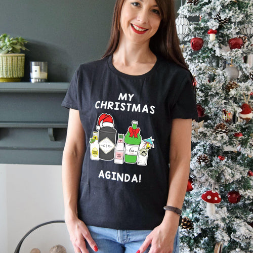 'AGINda' Gin Christmas T-Shirt T-Shirt Of Life & Lemons 