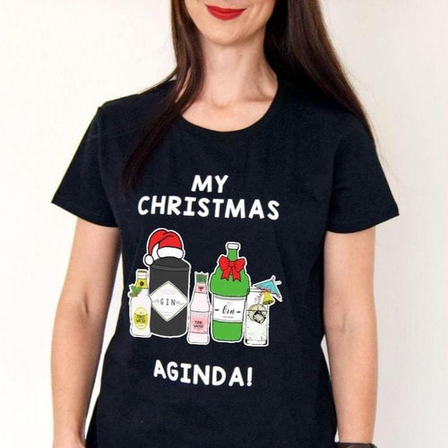 'AGINda' Gin Christmas T-Shirt T-Shirt Of Life & Lemons 