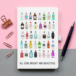 'All Gins Bright & Beautiful' Gin Notebook Notebook Of Life & Lemons 