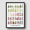 'It's A Wine-derful Life' Different Types of Wine Print Montage Prints Of Life & Lemons 