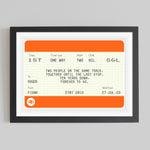 Personalised Train Ticket Anniversary Print Train Ticket Prints Of Life & Lemons 