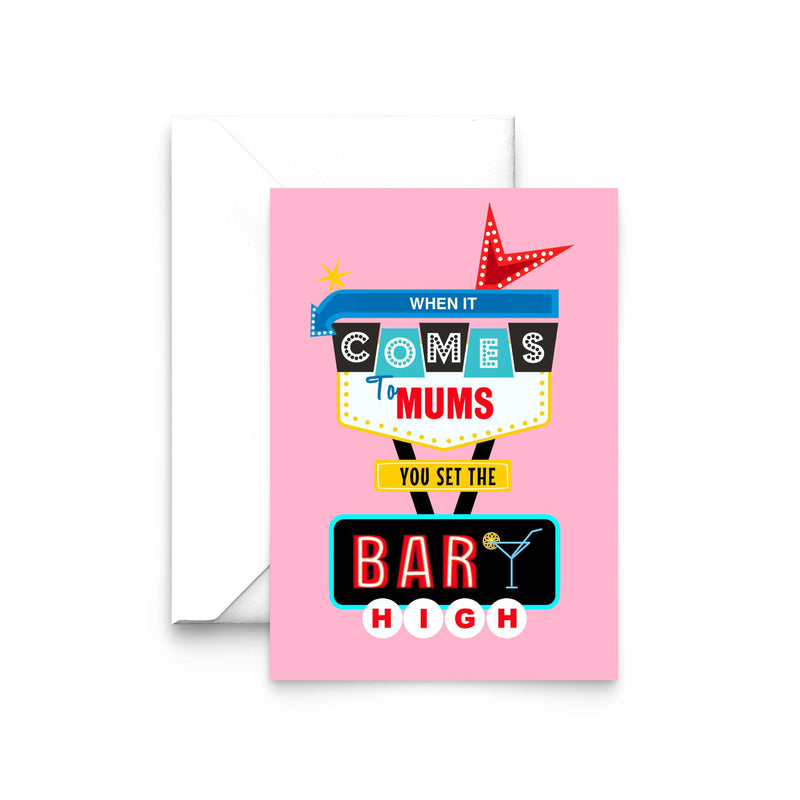 'Set The Bar High' Retro Mother's Day card Cards for Mum Of Life & Lemons 