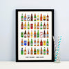 'Don't Worry Beer Hoppy' Illustrated Beer Print Montage Prints Of Life & Lemons 