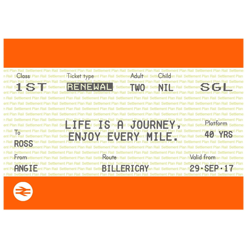 Personalised Train Ticket Birthday Card Birthday Cards Of Life & Lemons 