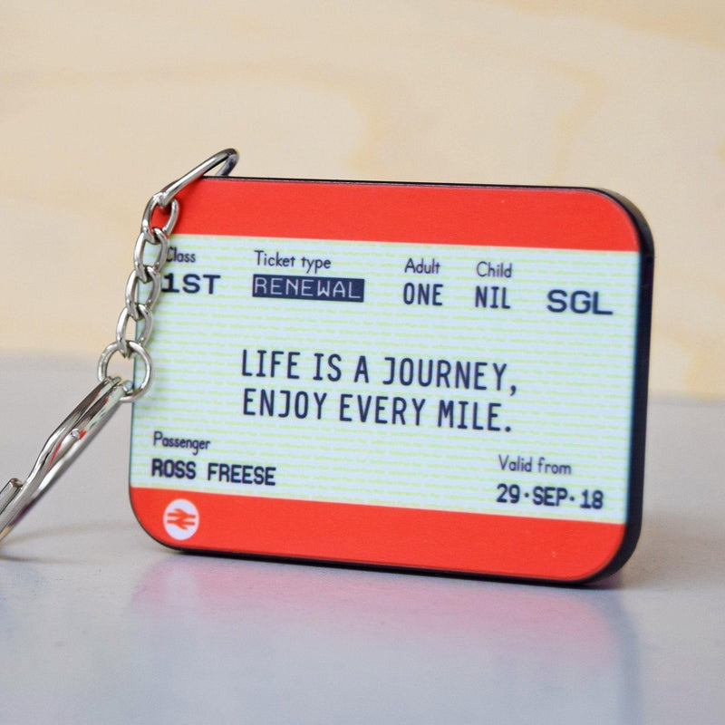 Personalised Train Ticket Birthday Keyring Personalised Keyring Of Life & Lemons 