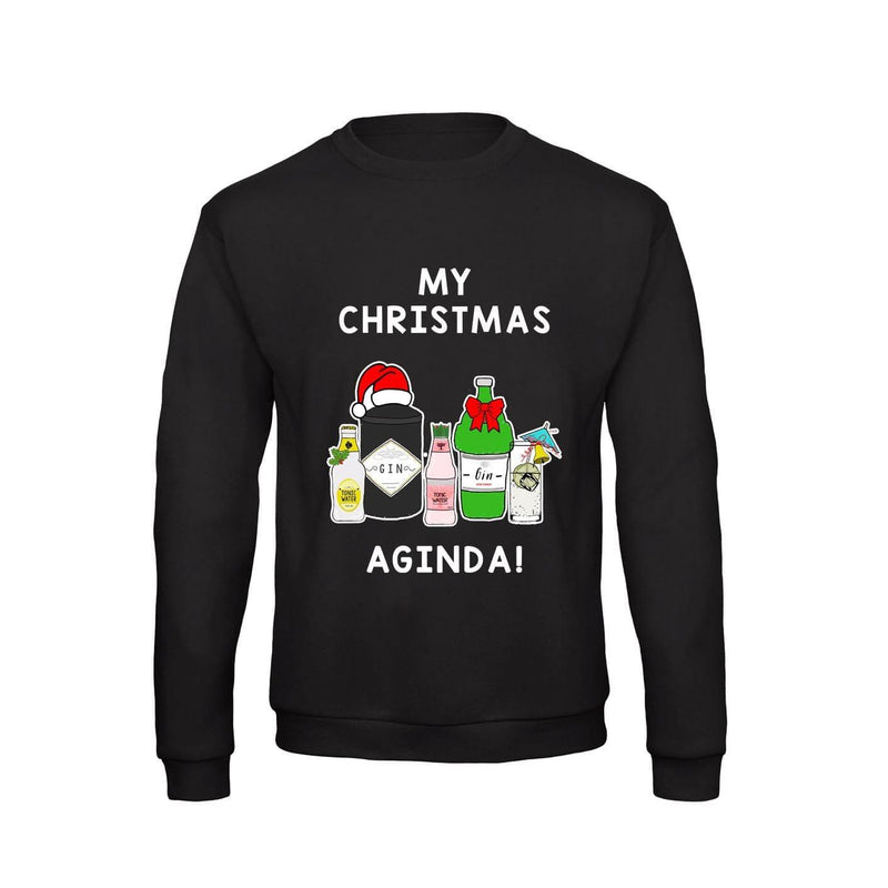 'Christmas Aginda' Funny Gin Christmas Jumper Sweatshirt Of Life & Lemons 