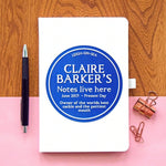 Personalised Blue Plaque Notebook Notebook Of Life & Lemons 