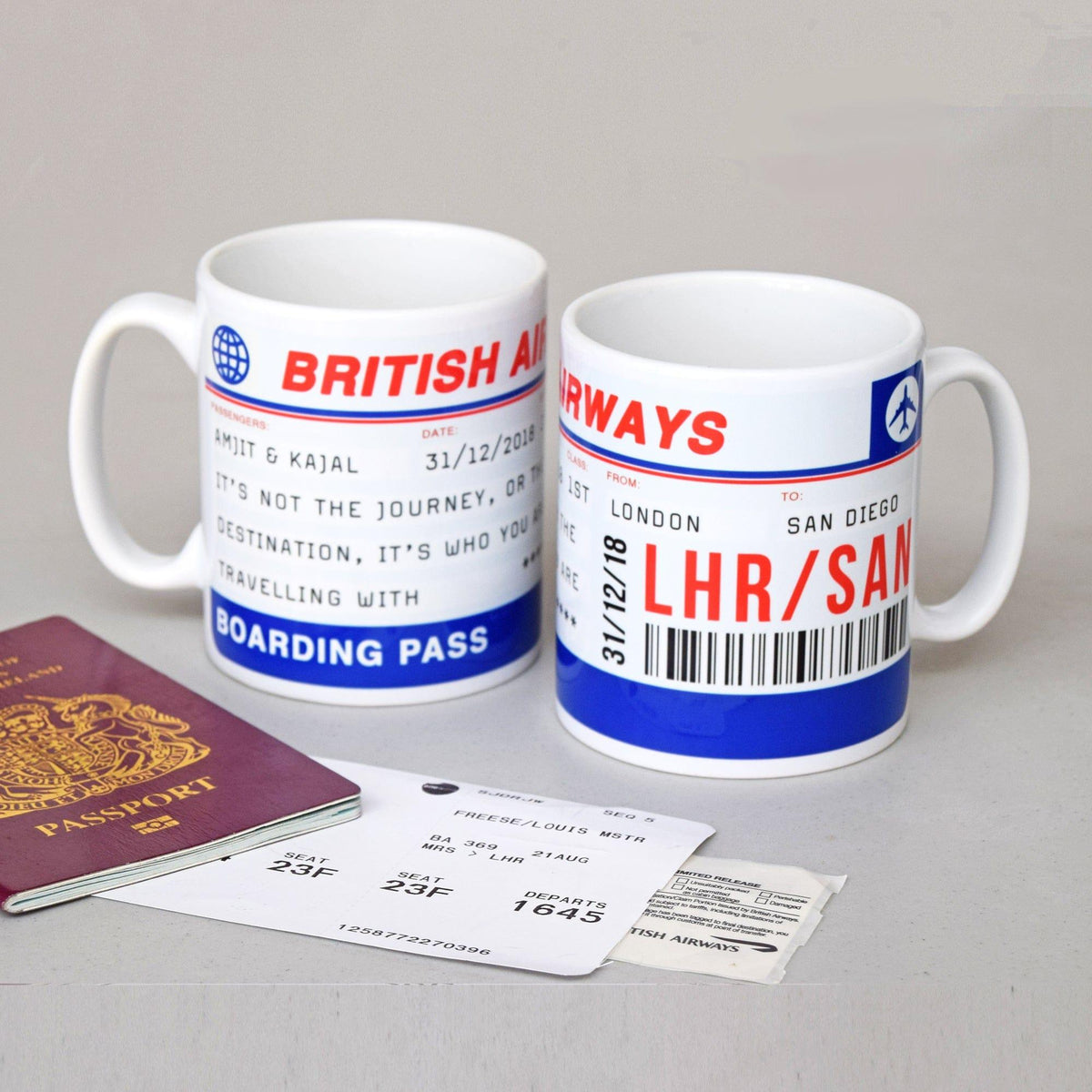 Personalised Boarding Pass Mug - Of Life & Lemons®