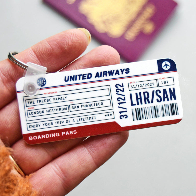 Personalised Boarding Pass Keyring Personalised Keyring Of Life & Lemons 