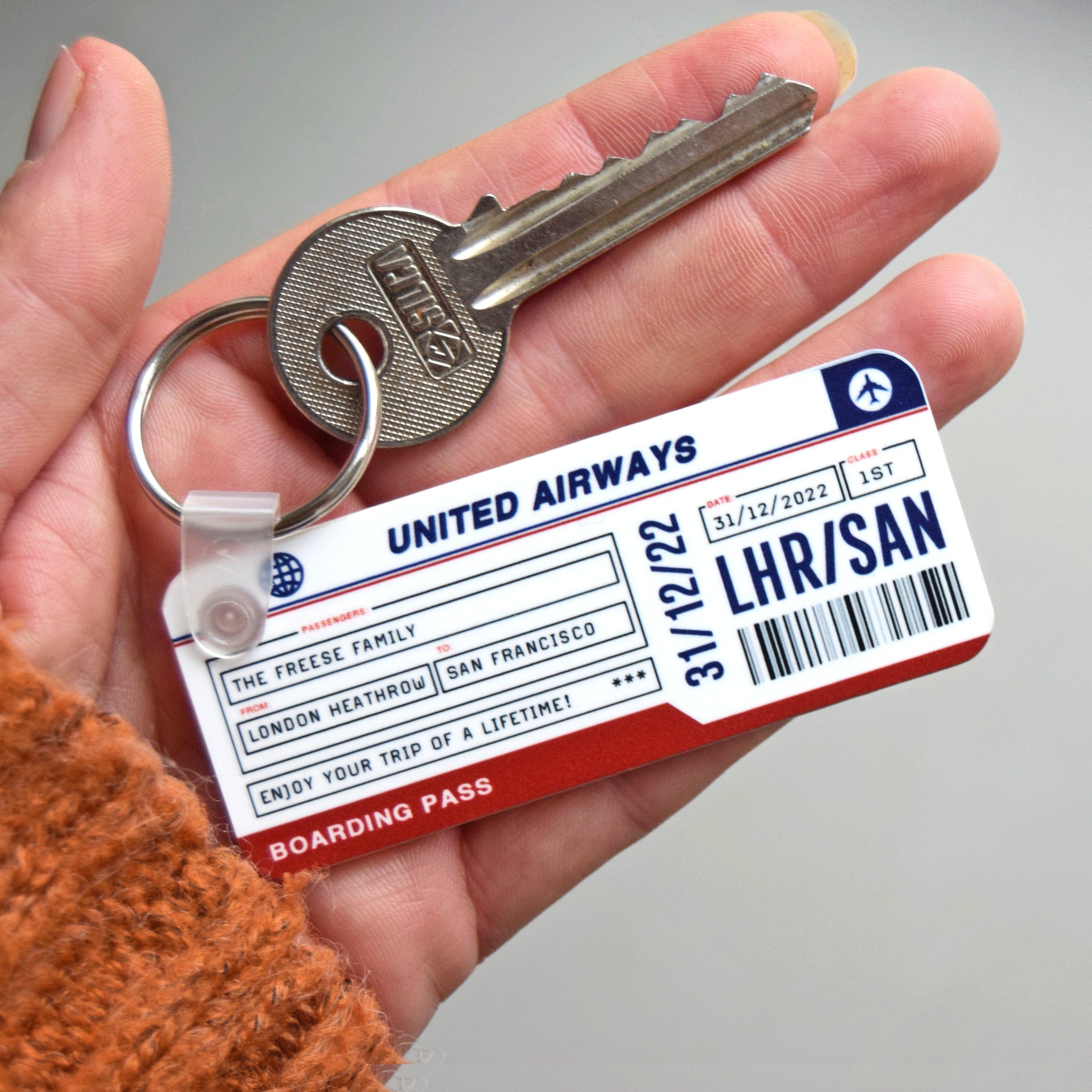 Personalised Boarding Pass Keyring – Of Life & Lemons®
