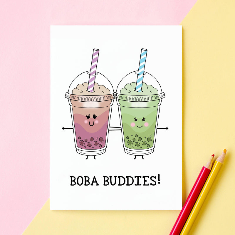 'Boba Buddies' Bubble Tea Card for Friend Cards for Friends Of Life & Lemons 