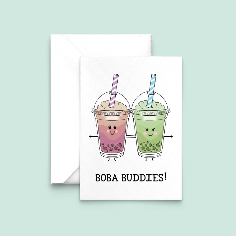 'Boba Buddies' Bubble Tea Card for Friend Cards for Friends Of Life & Lemons 