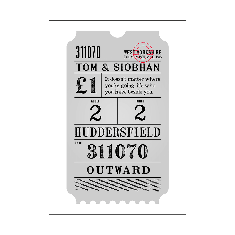 Vintage Personalised Bus Ticket Print Personalised Prints Of Life & Lemons 