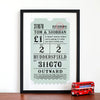 Vintage Personalised Bus Ticket Print Personalised Prints Of Life & Lemons 