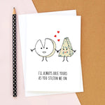 Cheese Lovers Valentine's Card Cards for your Other Half Of Life & Lemons 