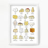 Funny Collection of Cheeses Print Montage Prints Of Life & Lemons 