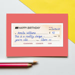 Funny 'Reality Cheque' Personalised Birthday Card Birthday Cards Of Life & Lemons 