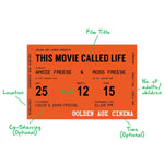 Personalised Cinema Ticket Wallet Keepsake Wallet Keepsake Of Life & Lemons 